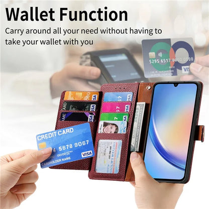 For Samsung Galaxy A34 5G Case with Strap PU Leather Phone Cover RFID Blocking Wallet