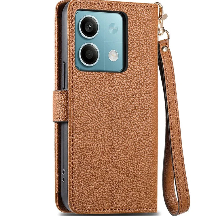 For Xiaomi Redmi Note 13 5G Case Zipper Leather Phone Cover RFID Blocking Wallet