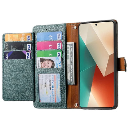 For Xiaomi Redmi Note 13 5G Case Zipper Leather Phone Cover RFID Blocking Wallet