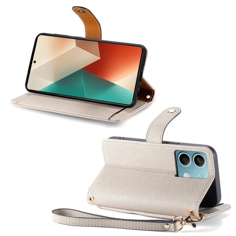 For Xiaomi Redmi Note 13 5G Case Zipper Leather Phone Cover RFID Blocking Wallet