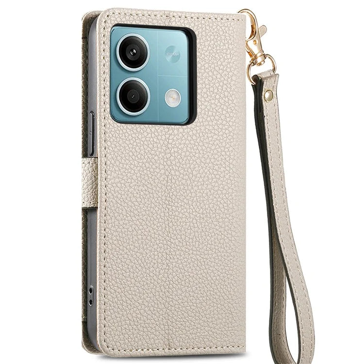 For Xiaomi Redmi Note 13 5G Case Zipper Leather Phone Cover RFID Blocking Wallet