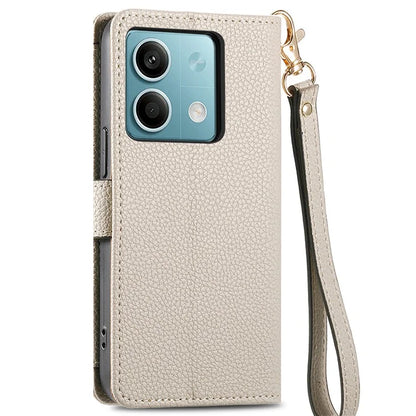 For Xiaomi Redmi Note 13 5G Case Zipper Leather Phone Cover RFID Blocking Wallet