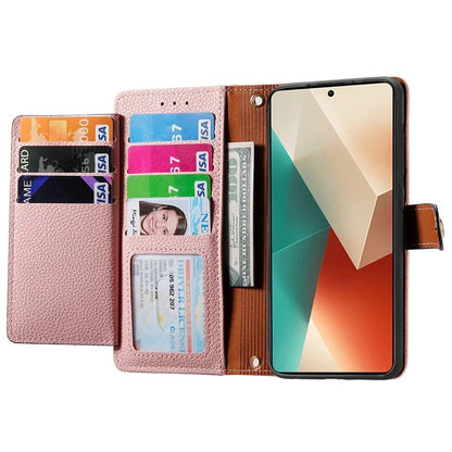 For Xiaomi Redmi Note 13 5G Case Zipper Leather Phone Cover RFID Blocking Wallet
