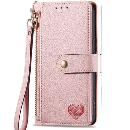 For Xiaomi Redmi Note 13 5G Case Zipper Leather Phone Cover RFID Blocking Wallet
