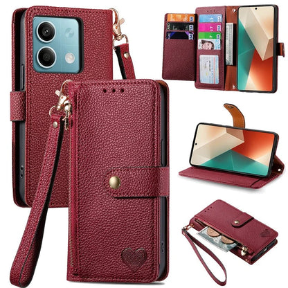 For Xiaomi Redmi Note 13 5G Case Zipper Leather Phone Cover RFID Blocking Wallet