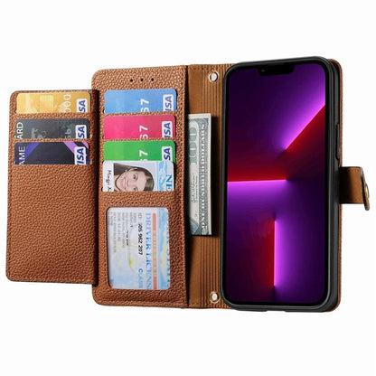 For iPhone 13 Pro Max Leather Case Wallet Zipper Pocket Phone Cover Heart Shape Imprinted