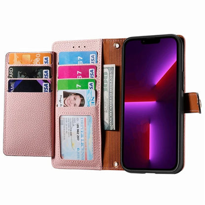 For iPhone 13 Pro Max Leather Case Wallet Zipper Pocket Phone Cover Heart Shape Imprinted