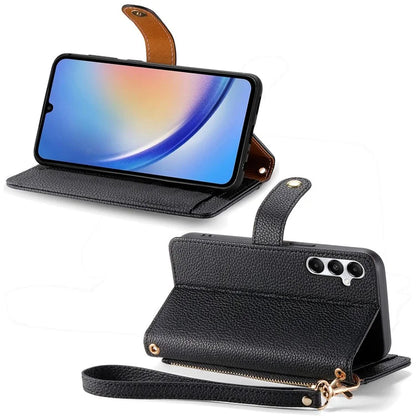 For Samsung Galaxy A35 5G Wallet Case Heart Shape Imprinted Leather Phone Cover