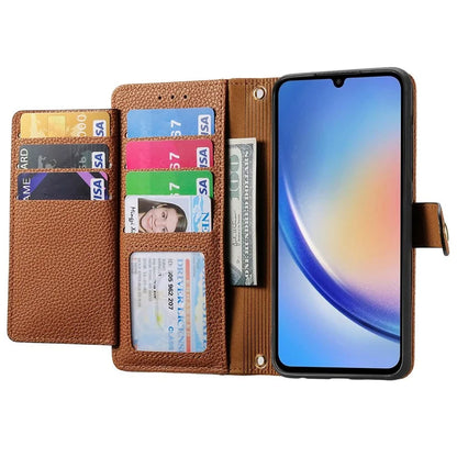 For Samsung Galaxy A35 5G Wallet Case Heart Shape Imprinted Leather Phone Cover
