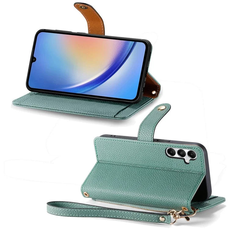 For Samsung Galaxy A35 5G Wallet Case Heart Shape Imprinted Leather Phone Cover