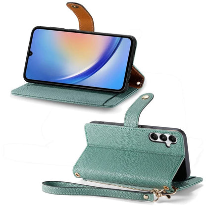 For Samsung Galaxy A35 5G Wallet Case Heart Shape Imprinted Leather Phone Cover