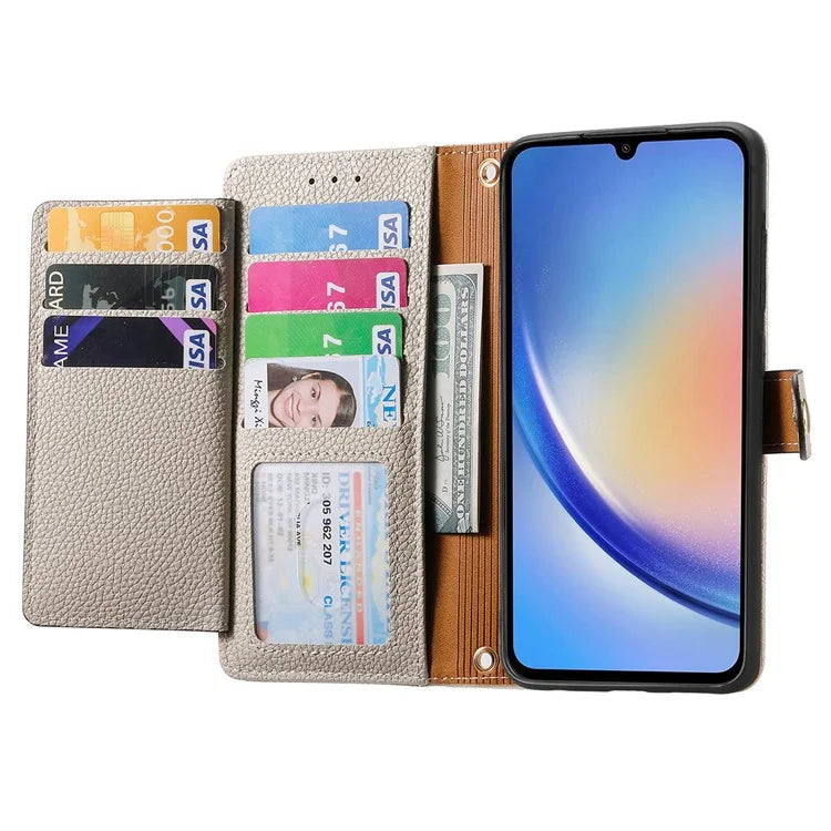 For Samsung Galaxy A35 5G Wallet Case Heart Shape Imprinted Leather Phone Cover