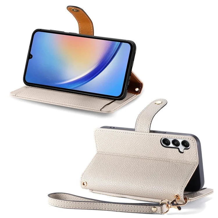 For Samsung Galaxy A35 5G Wallet Case Heart Shape Imprinted Leather Phone Cover