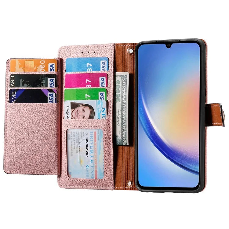 For Samsung Galaxy A35 5G Wallet Case Heart Shape Imprinted Leather Phone Cover