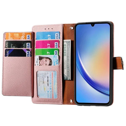 For Samsung Galaxy A35 5G Wallet Case Heart Shape Imprinted Leather Phone Cover