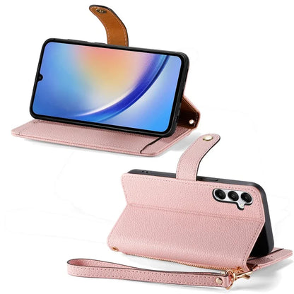For Samsung Galaxy A35 5G Wallet Case Heart Shape Imprinted Leather Phone Cover
