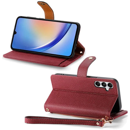 For Samsung Galaxy A35 5G Wallet Case Heart Shape Imprinted Leather Phone Cover
