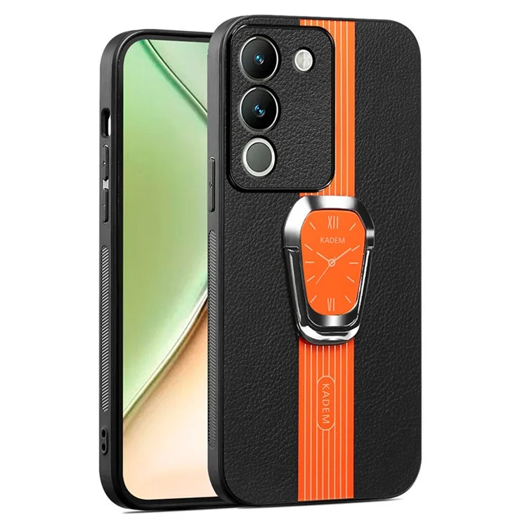 KADEM For vivo V30 Lite 5G Protector Cover with Kickstand PU+TPU+Acrylic Cell Phone Case
