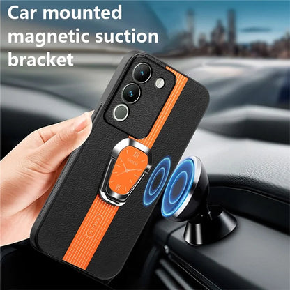 KADEM For vivo V30 Lite 5G Protector Cover with Kickstand PU+TPU+Acrylic Cell Phone Case