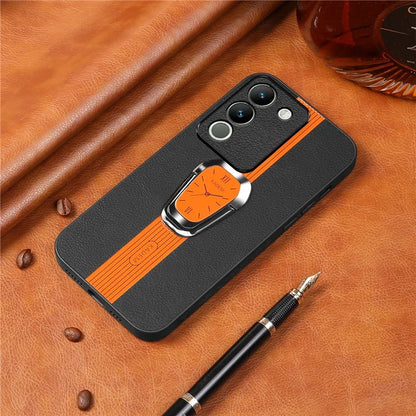 KADEM For vivo V30 Lite 5G Protector Cover with Kickstand PU+TPU+Acrylic Cell Phone Case