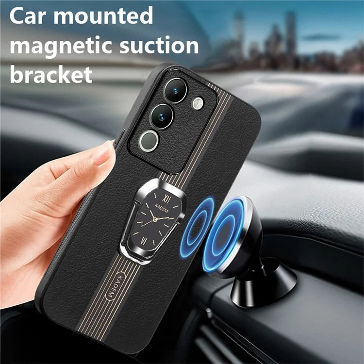 KADEM For vivo V30 Lite 5G Protector Cover with Kickstand PU+TPU+Acrylic Cell Phone Case