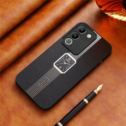 KADEM For vivo V30 Lite 5G PU+TPU+Acrylic Case Watch Pattern Smartphone Cover