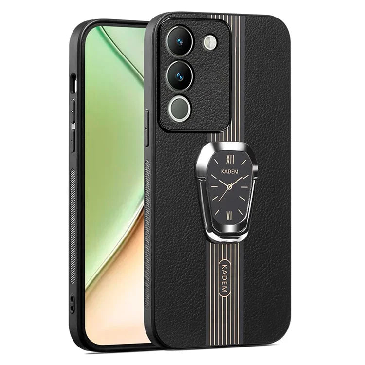 KADEM For vivo V29e (Global) 5G / Y200 4G Cover with Kickstand PU+TPU+Acrylic Phone Case