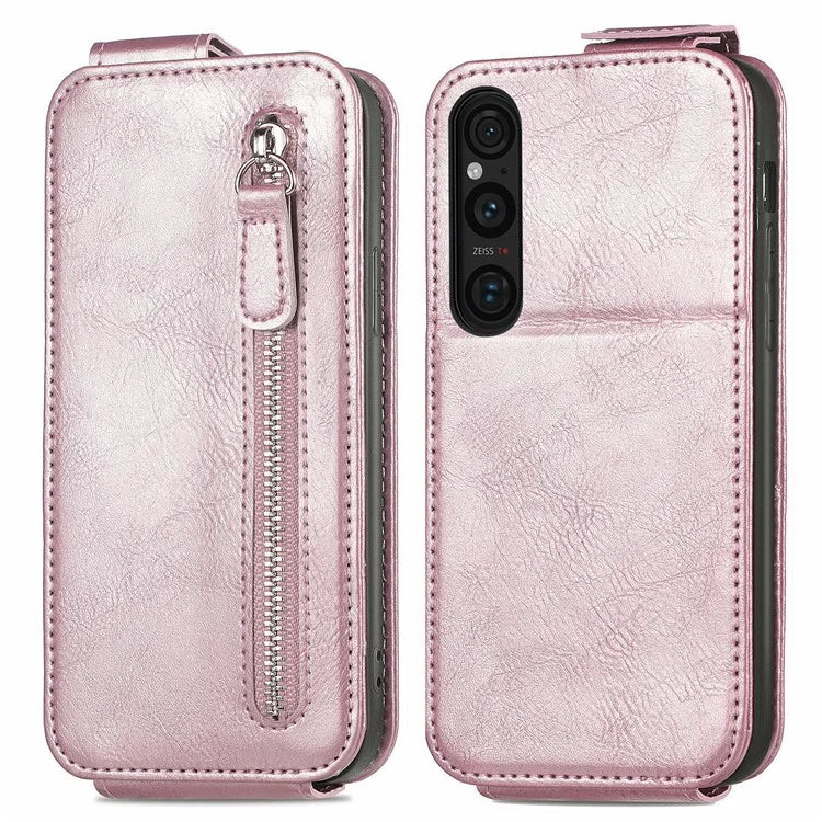 For Sony Xperia 1 V Case Shock-Absorbent Vertical Flip Stand Phone Cover
