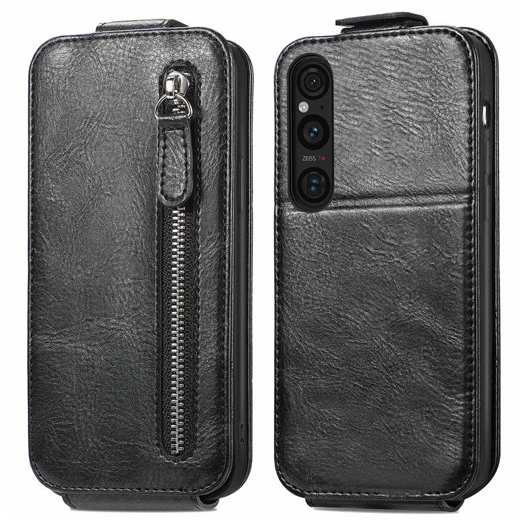 For Sony Xperia 1 V Case Shock-Absorbent Vertical Flip Stand Phone Cover