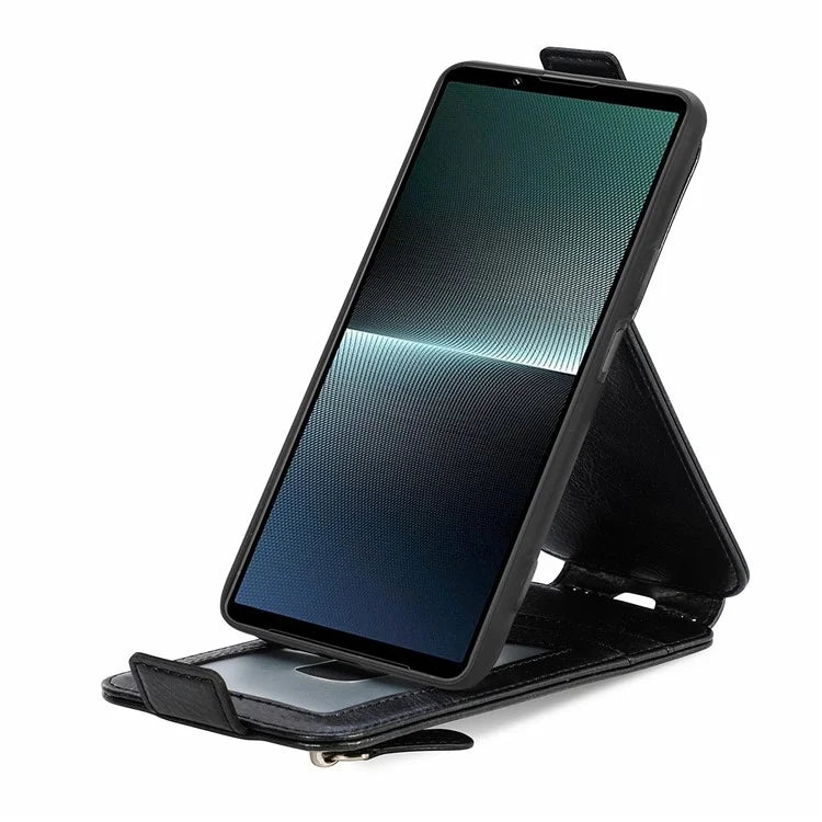 For Sony Xperia 1 V Case Shock-Absorbent Vertical Flip Stand Phone Cover