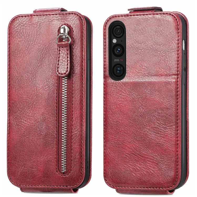 For Sony Xperia 1 V Case Shock-Absorbent Vertical Flip Stand Phone Cover