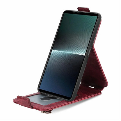 For Sony Xperia 1 V Case Shock-Absorbent Vertical Flip Stand Phone Cover