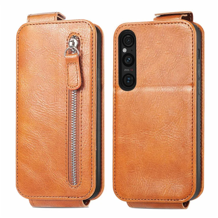 For Sony Xperia 1 V Case Shock-Absorbent Vertical Flip Stand Phone Cover