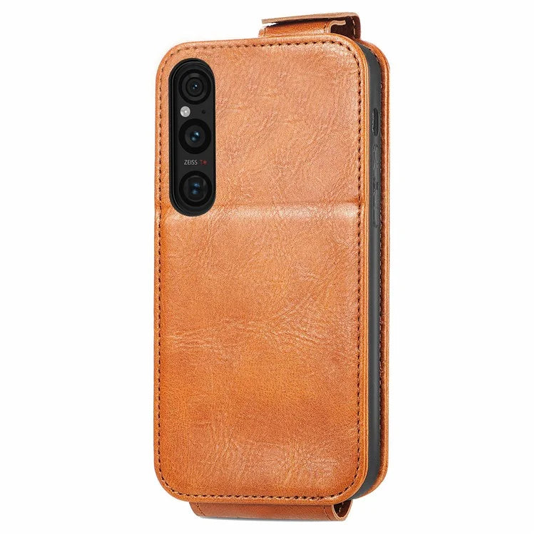 For Sony Xperia 1 V Case Shock-Absorbent Vertical Flip Stand Phone Cover