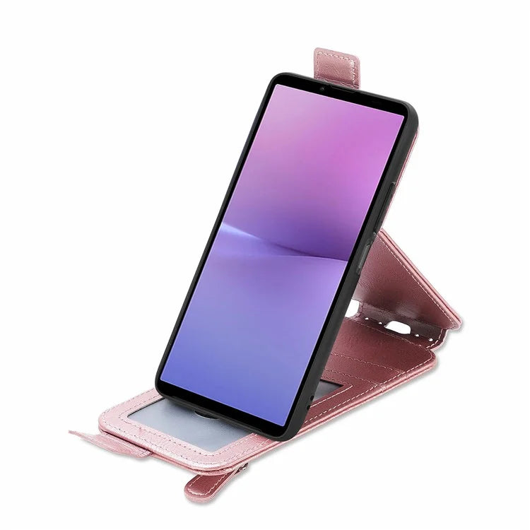 For Sony Xperia 10 V Phone Case Vertical Flip Drop Resistant PU Leather Cover