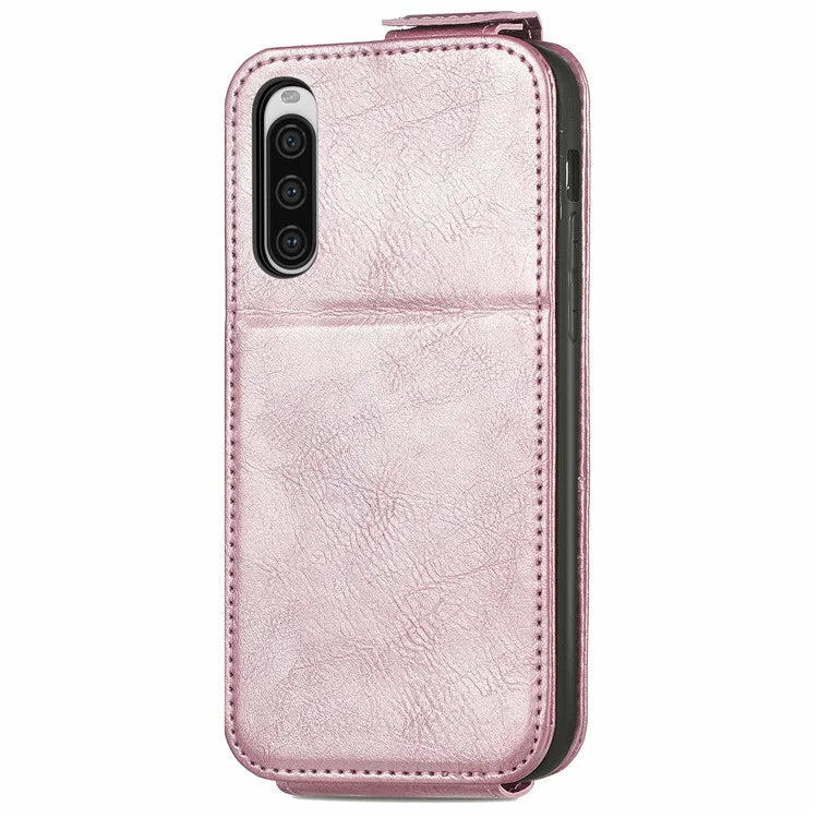 For Sony Xperia 10 V Phone Case Vertical Flip Drop Resistant PU Leather Cover