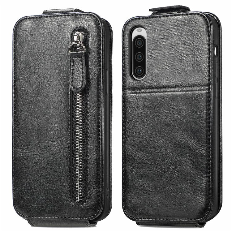 For Sony Xperia 10 V Phone Case Vertical Flip Drop Resistant PU Leather Cover
