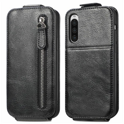 For Sony Xperia 10 V Phone Case Vertical Flip Drop Resistant PU Leather Cover