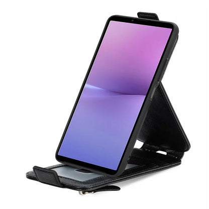 For Sony Xperia 10 V Phone Case Vertical Flip Drop Resistant PU Leather Cover