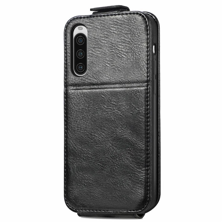 For Sony Xperia 10 V Phone Case Vertical Flip Drop Resistant PU Leather Cover