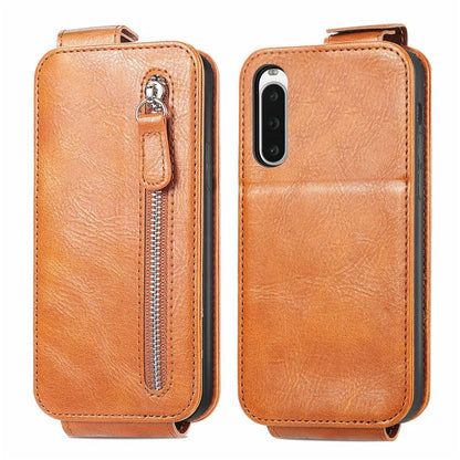 For Sony Xperia 10 V Phone Case Vertical Flip Drop Resistant PU Leather Cover