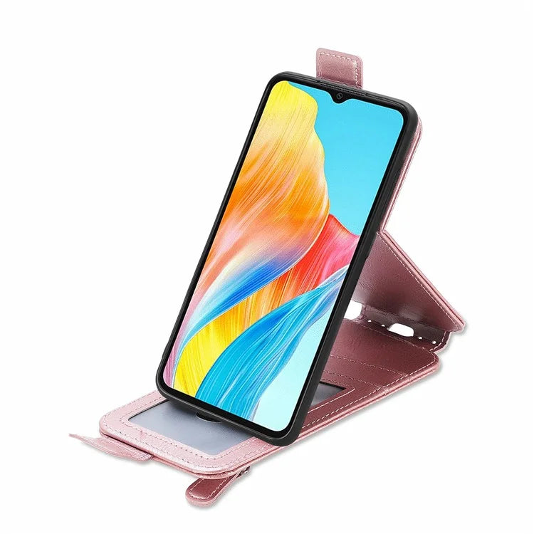 For Oppo A78 4G Case Drop Resistant PU Leather Stand Smart Phone Protector