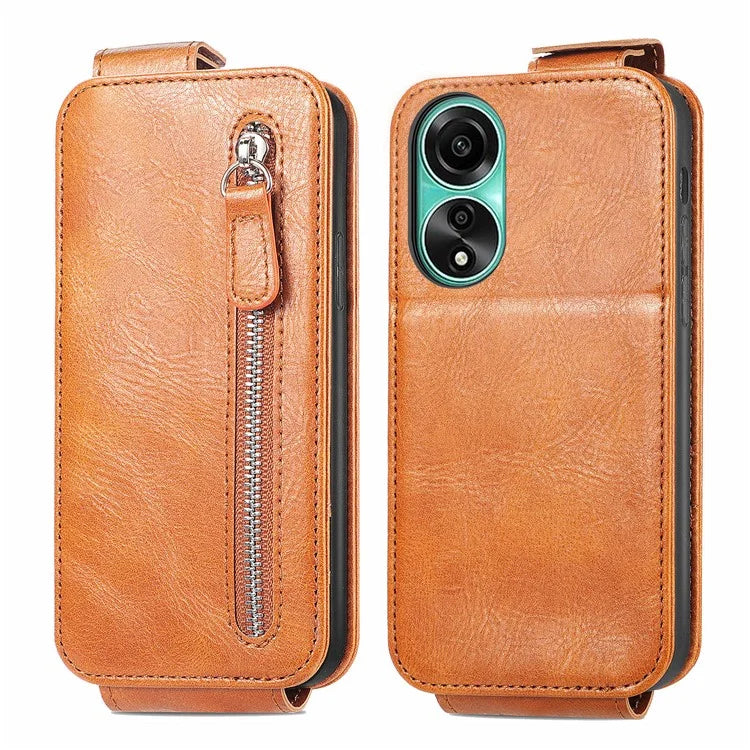 For Oppo A78 4G Case Drop Resistant PU Leather Stand Smart Phone Protector