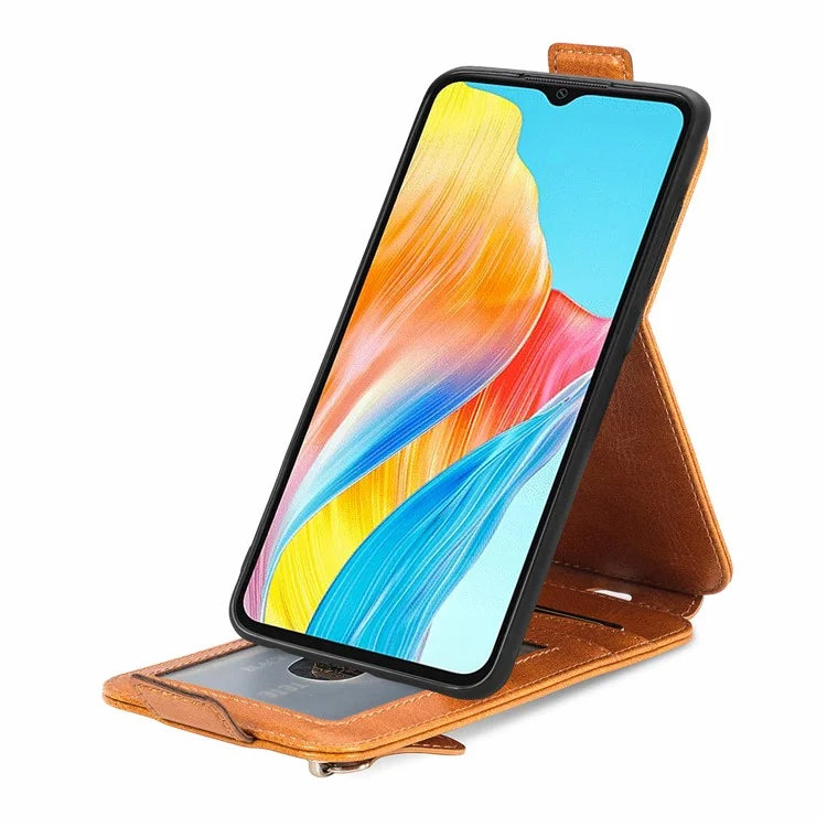 For Oppo A78 4G Case Drop Resistant PU Leather Stand Smart Phone Protector