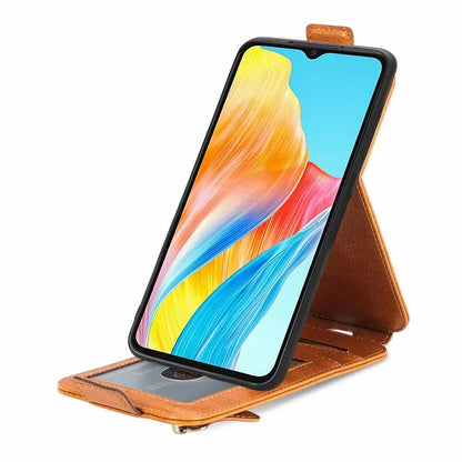 For Oppo A78 4G Case Drop Resistant PU Leather Stand Smart Phone Protector