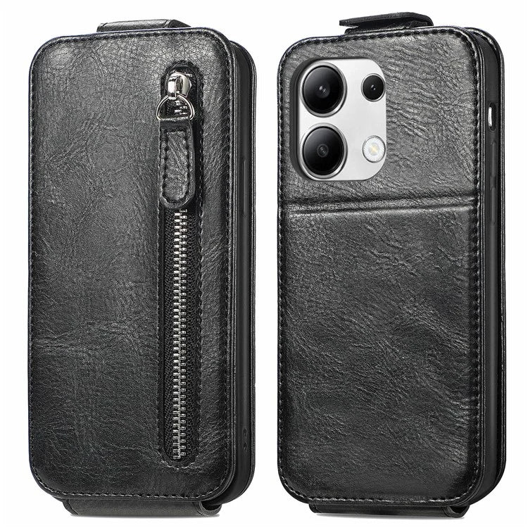 For Xiaomi Redmi Note 13 4G Case PU Leather Vertical Flip Down Wallet Phone Cover