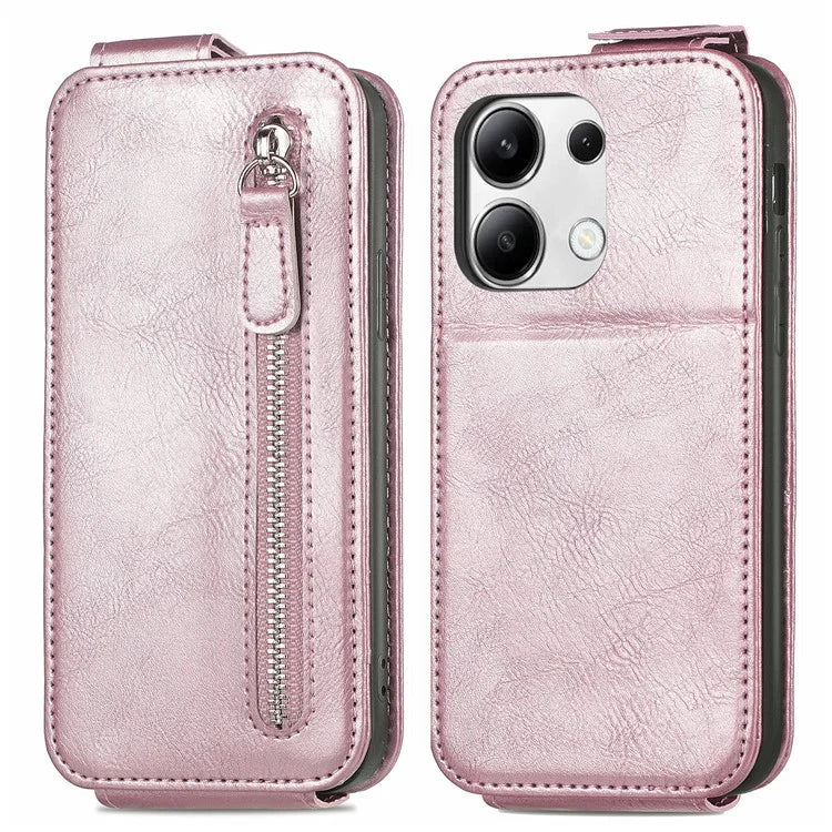 For Xiaomi Redmi Note 13 4G Case PU Leather Vertical Flip Down Wallet Phone Cover