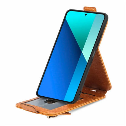 For Xiaomi Redmi Note 13 4G Case PU Leather Vertical Flip Down Wallet Phone Cover