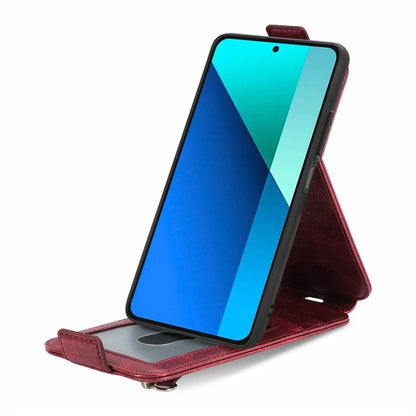 For Xiaomi Redmi Note 13 4G Case PU Leather Vertical Flip Down Wallet Phone Cover
