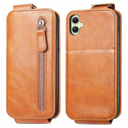 For Samsung Galaxy A05 4G Cover Vertical Flip Stand Mobile Phone Case with Zipper Wallet
